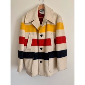 Vintage 1970s Woolrich Wool Coat Hudson Bay Style